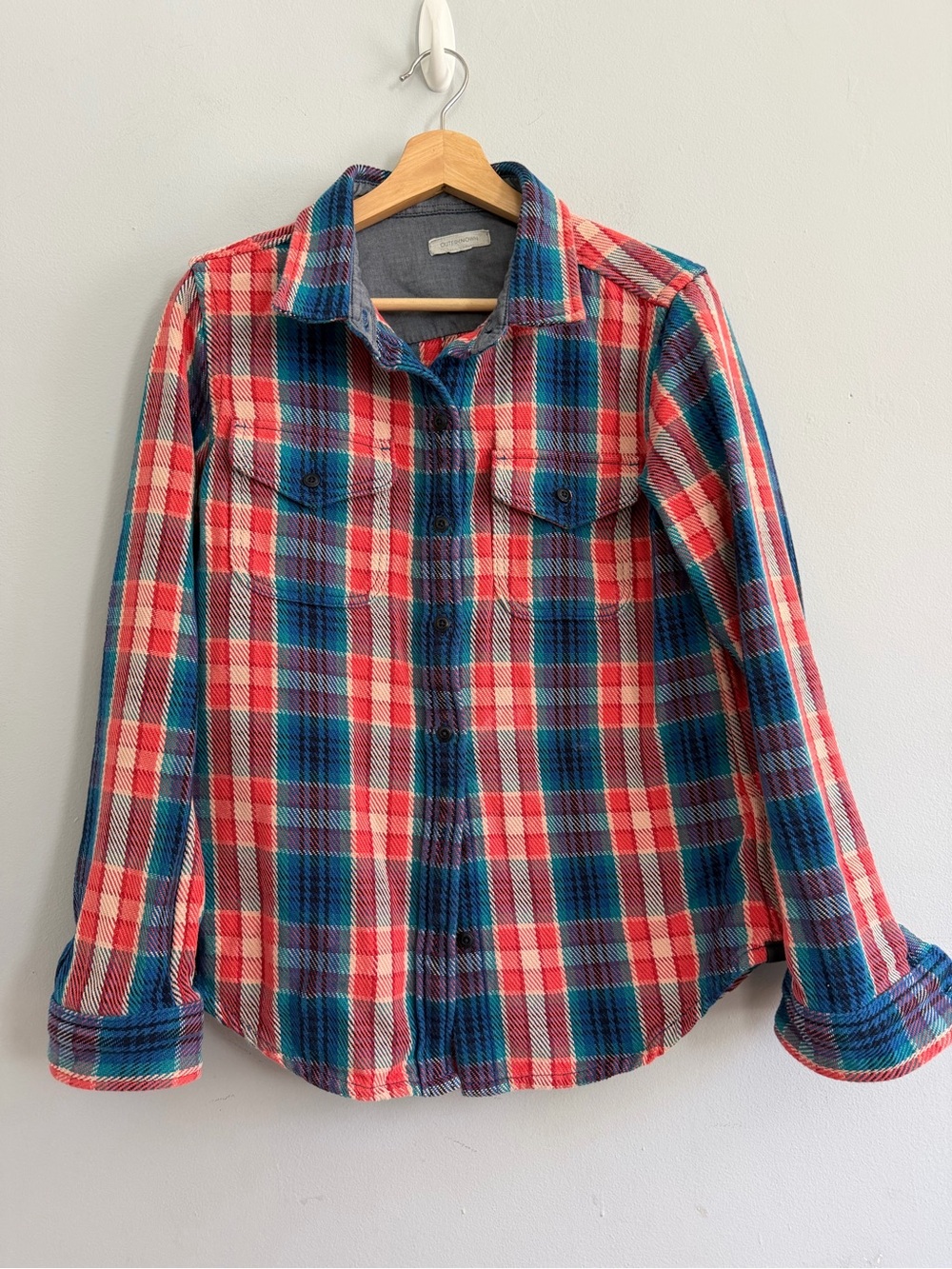 Outerknown Blanket Shirt Blue Red XS/S